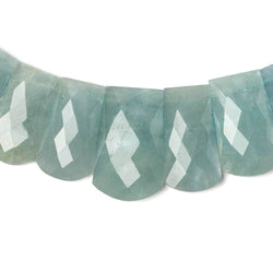 14x10-24x15mm Aquamarine double drilled faceted fancy shape collar 38 beads (ONLINE ORDER ONLY)