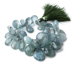 14x10-24x17mm Moss Aquamarine Faceted Pear Beads 8 inch 41 pieces AA (ONLINE ORDER ONLY)