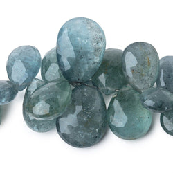 14x10-24x17mm Moss Aquamarine Faceted Pear Beads 8 inch 41 pieces AA (ONLINE ORDER ONLY)