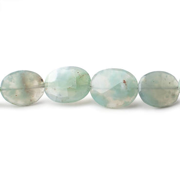14x10.5-18x14mm Aqua Green Chalcedony straight drilled faceted ovals 18 inch 31 beads (ONLINE ORDER ONLY)