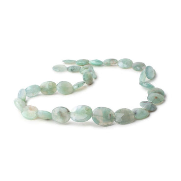 14x10.5-18x14mm Aqua Green Chalcedony straight drilled faceted ovals 18 inch 31 beads (ONLINE ORDER ONLY)