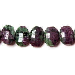 14x10.5mm Ruby in Zoisite side drilled Faceted Cushions 5.5 inch 13 Beads (ONLINE ORDER ONLY)