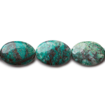 14x10mm Chrysocolla plain oval beads 15.5 inch 28 pieces (ONLINE ORDER ONLY)