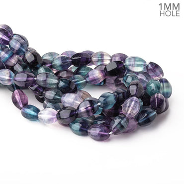 14x10mm Multi Color Fluorite Plain Lantern Beads 15.5 inch 27 pieces AA (ONLINE ORDER ONLY)