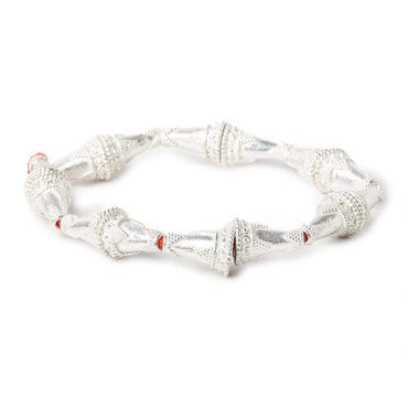 14x10mm Sterling Silver Plated Copper Cone Granulated Twisted Rope Edge 8 inch 14 pcs (ONLINE ORDER ONLY)