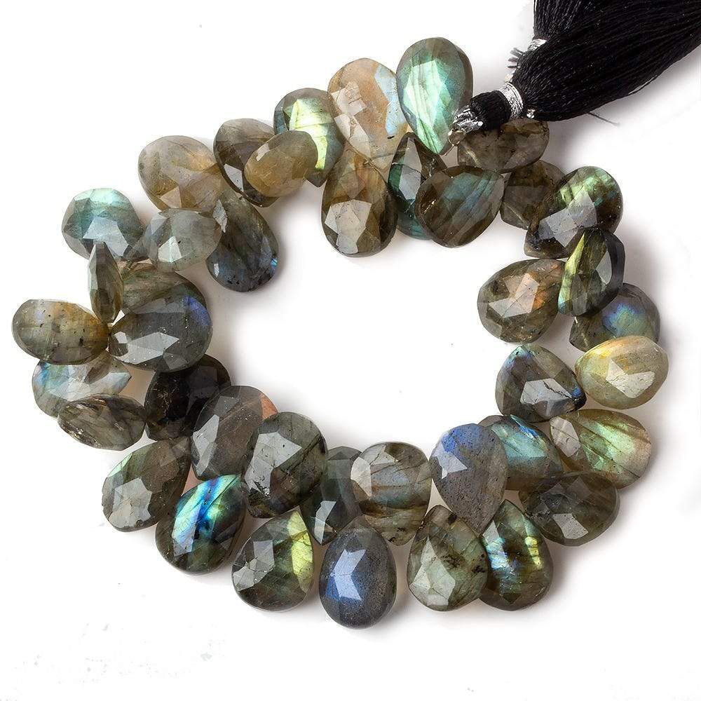 14x11-16x10mm Labradorite faceted pear briolette 9 inch 40 beads (ONLINE ORDER ONLY)