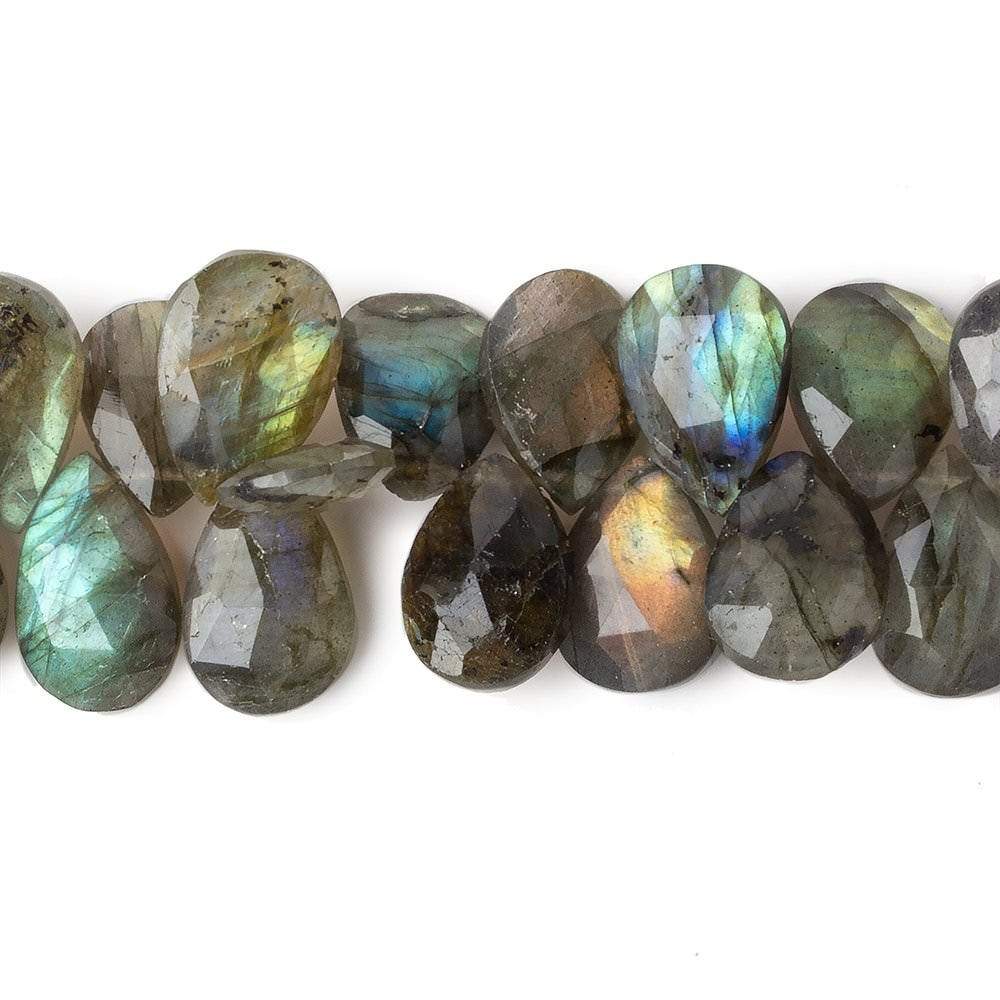 14x11-16x10mm Labradorite faceted pear briolette 9 inch 40 beads (ONLINE ORDER ONLY)