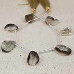 14x11-18x12mm Bi Color Agate Drusy Freeform Beads 7 pieces (ONLINE ORDER ONLY)