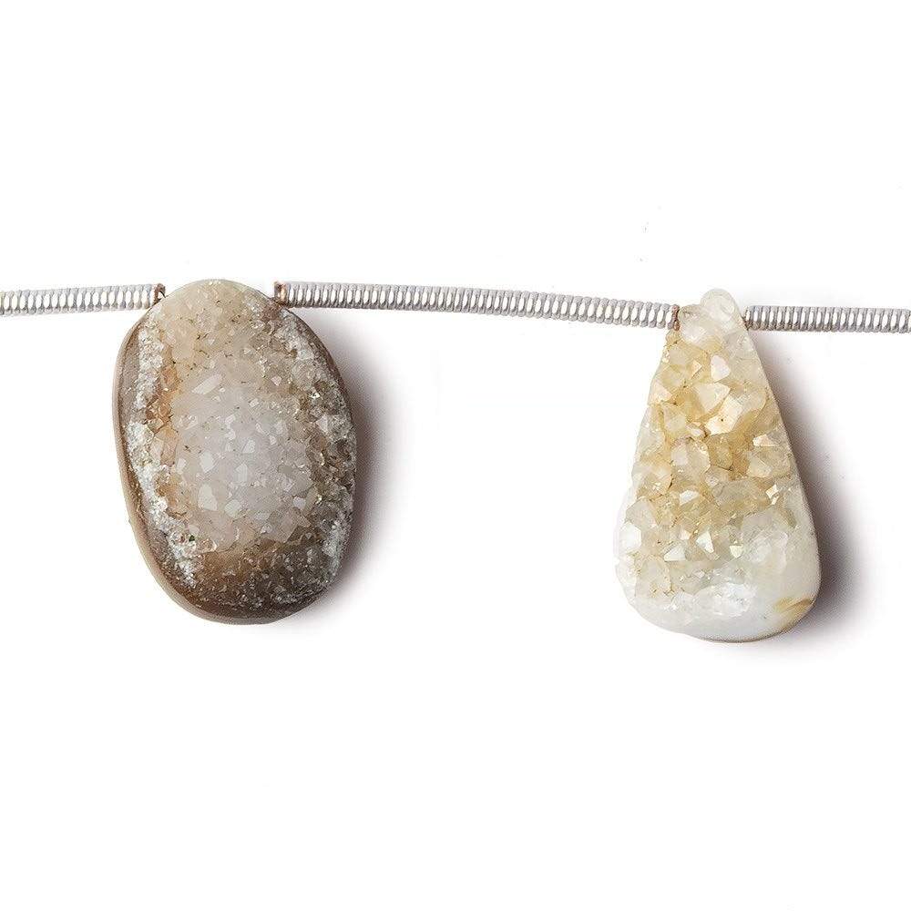 14x11-18x12mm Bi Color Agate Drusy Freeform Beads 7 pieces (ONLINE ORDER ONLY)