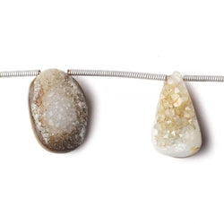 14x11-18x12mm Bi Color Agate Drusy Freeform Beads 7 pieces (ONLINE ORDER ONLY)