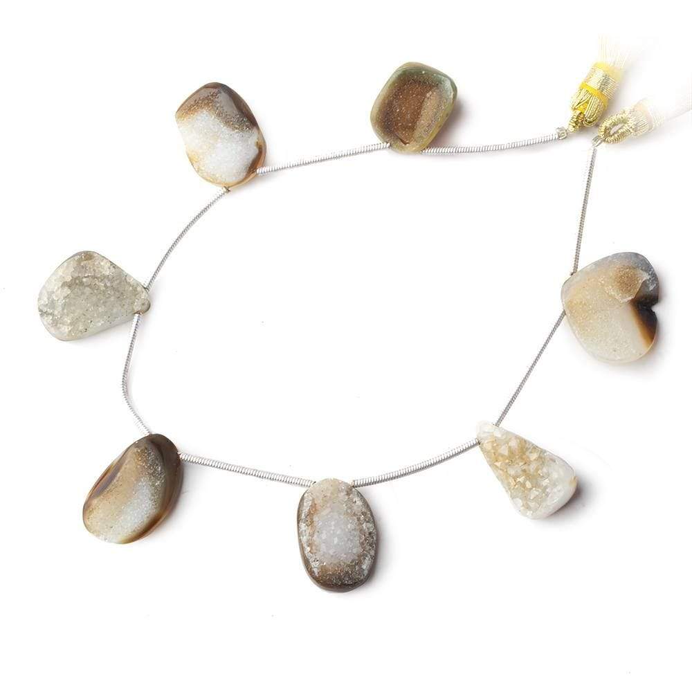 14x11-18x12mm Bi Color Agate Drusy Freeform Beads 7 pieces (ONLINE ORDER ONLY)