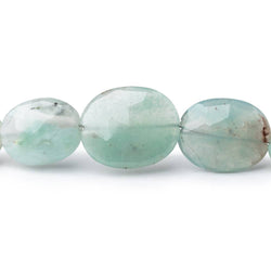 Natural Aqua Green Chalcedony Faceted Ovals 18 inch 31 Beads (ONLINE ORDER ONLY)
