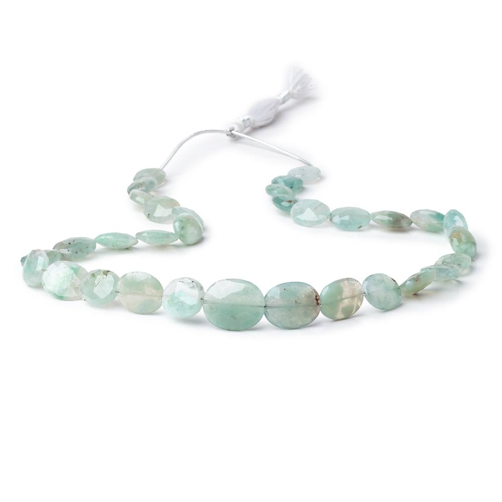 Natural Aqua Green Chalcedony Faceted Ovals 18 inch 31 Beads (ONLINE ORDER ONLY)