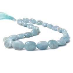 14x11-19x15mm Milky Aquamarine Plain Oval Beads 16 inch 26 pieces (ONLINE ORDER ONLY)