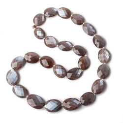 14x11-20x14mm Chocolate Brown Moonstone faceted ovals 16 inch 25 beads AA grade (ONLINE ORDER ONLY)