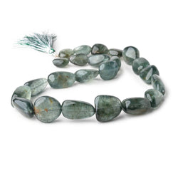 14x11-25x15mm Moss Aquamarine Plain Nuggets 18 inch 23 Beads 1mm Hole (ONLINE ORDER ONLY)