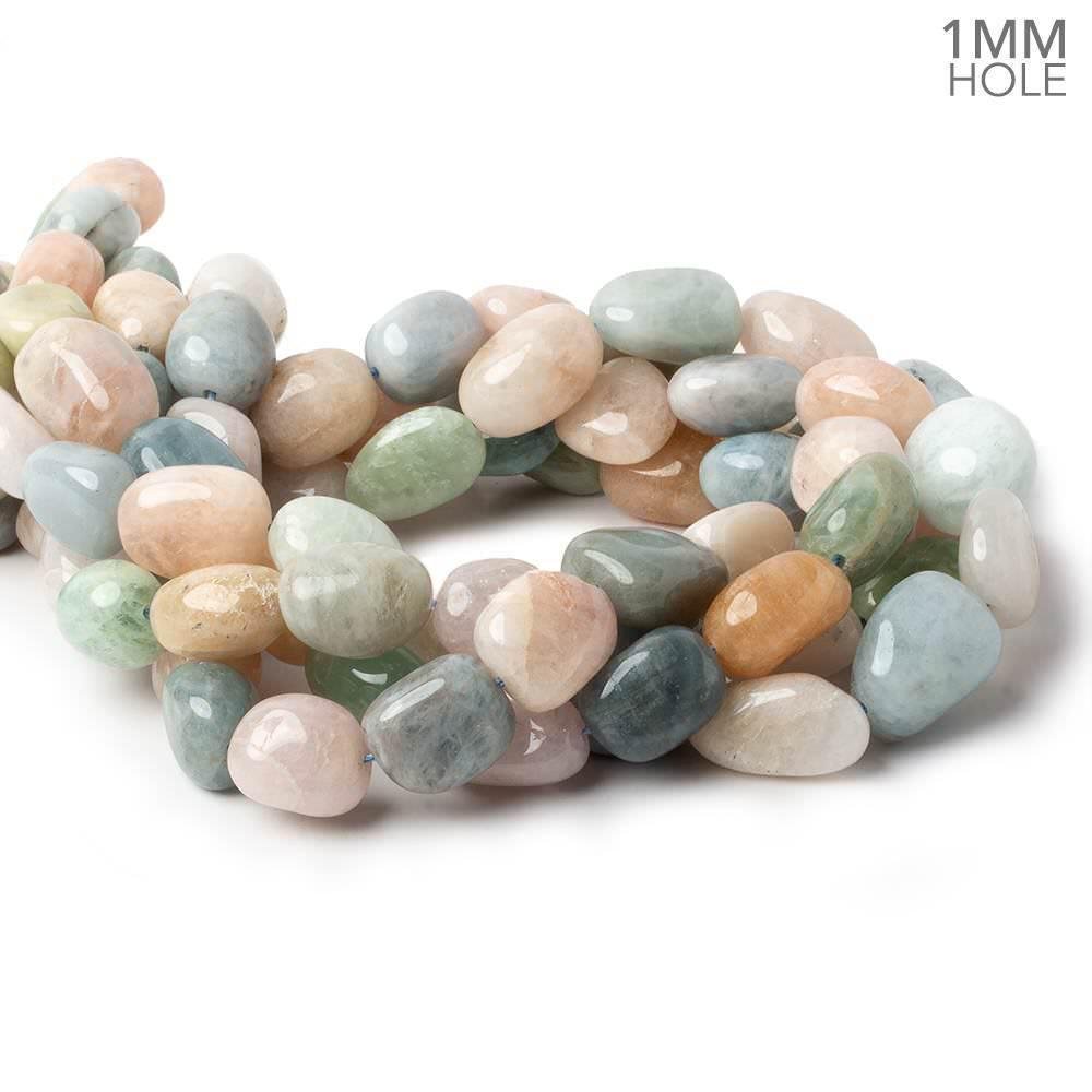 14x12-18x15mm Multi Beryl straight drilled plain nuggets 16 inch 24 large hole beads (ONLINE ORDER ONLY)