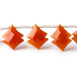 14x12mm - 17x13mm Carnelian faceted fancy shapes 8 inch 13 pieces (ONLINE ORDER ONLY)