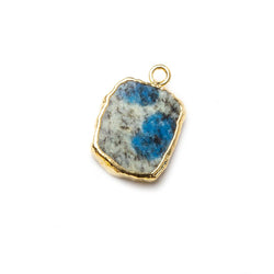 14x12mm Gold leafed K2 Azurite Granite "K2 Jasper" Slice Pendant 1 piece (ONLINE ORDER ONLY)