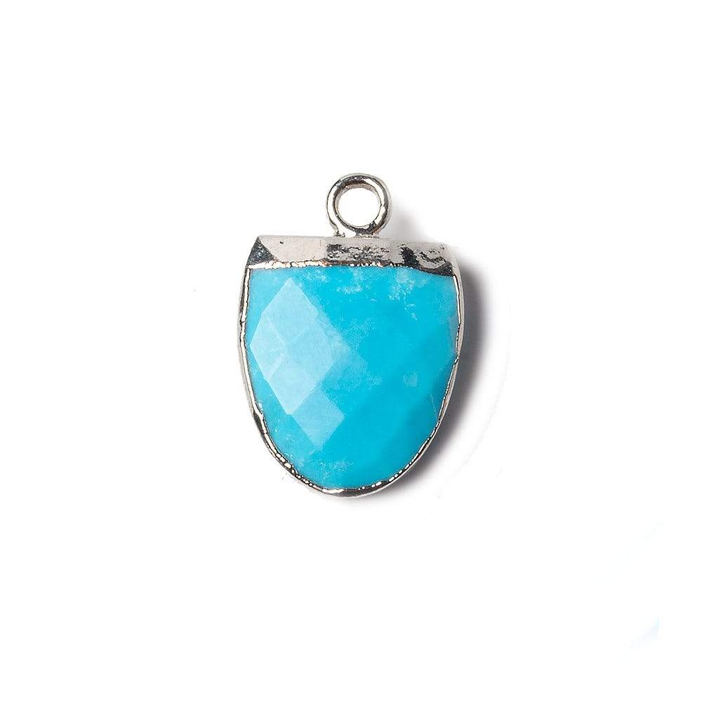 14x12mm Silver Leafed Turquoise Magnesite Half Oval Pendant 1 focal bead (ONLINE ORDER ONLY)