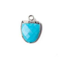 14x12mm Silver Leafed Turquoise Magnesite Half Oval Pendant 1 focal bead (ONLINE ORDER ONLY)