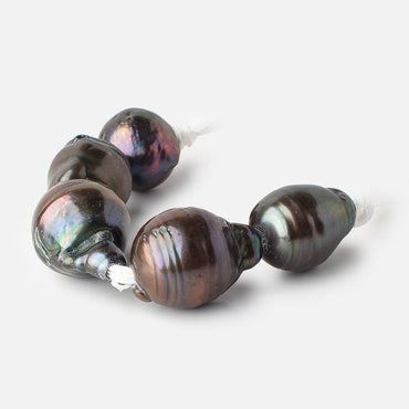 14x13-19x15mm Peacock Ultra Baroque 2.5mm Large Hole Pearls 5 Beads (ONLINE ORDER ONLY)