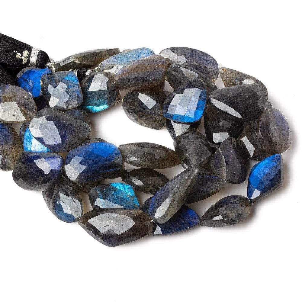 14x13-20x13mm Black Labradorite straight drill faceted nuggets 8 inch 8 beads (ONLINE ORDER ONLY)