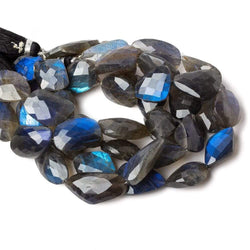 14x13-20x13mm Black Labradorite straight drill faceted nuggets 8 inch 8 beads (ONLINE ORDER ONLY)