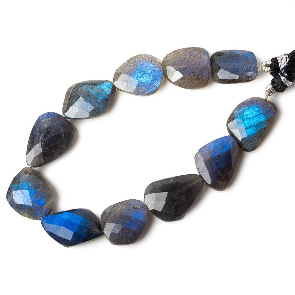 14x13-20x13mm Black Labradorite straight drill faceted nuggets 8 inch 8 beads (ONLINE ORDER ONLY)