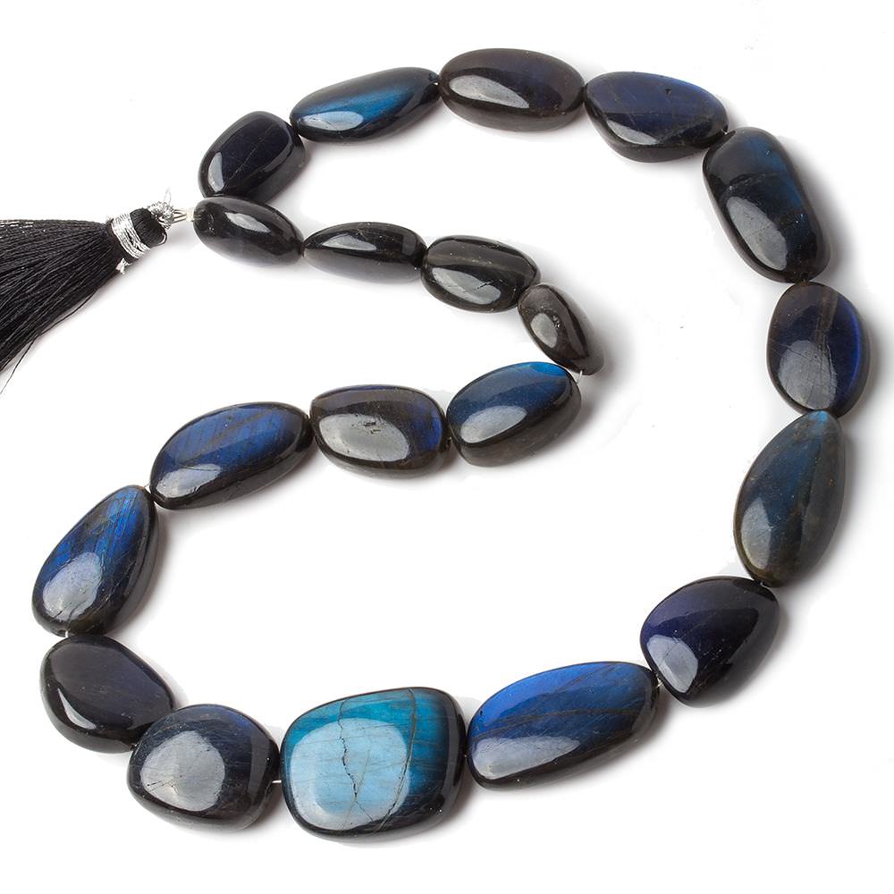 14x13-21x22mm Black Labradorite plain nugget beads 16 inch 20 pieces AAA (ONLINE ORDER ONLY)