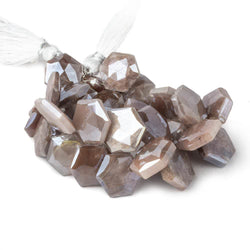 14x14-16x16mm Mystic Chocolate Moonstone Faceted Hexagonals 8 inch 32 beads (ONLINE ORDER ONLY)