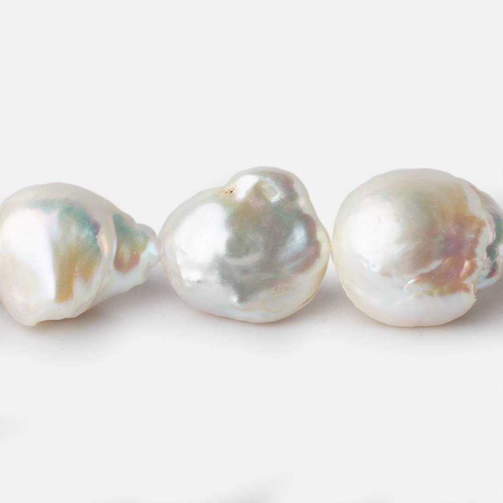 14x14-16x20mm  White Ultra Baroque Freshwater Pearl 16 inch 21 pieces A (ONLINE ORDER ONLY)