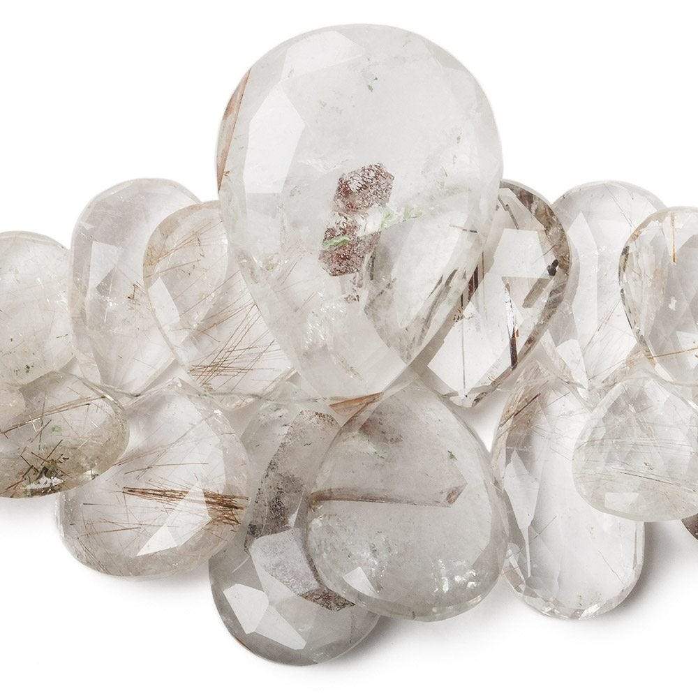 14x14-47x34mm Ferrous Quartz Pear and Heart Briolette 7.5 inch 32 Beads (ONLINE ORDER ONLY)