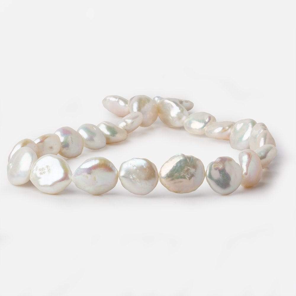 14x15-15x17mm Creamy White Coin Freshwater Pearls 16 inch 25 pieces (ONLINE ORDER ONLY)