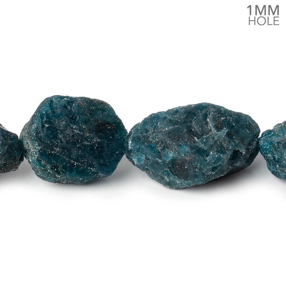 14x15-19x16mm Matte Neon Blue Apatite natural crystal nuggets 8 inch 10 beads (ONLINE ORDER ONLY)