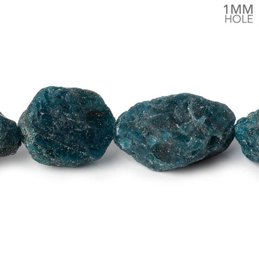 14x15-19x16mm Matte Neon Blue Apatite natural crystal nuggets 8 inch 10 beads (ONLINE ORDER ONLY)