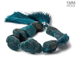 14x15-19x16mm Matte Neon Blue Apatite natural crystal nuggets 8 inch 10 beads (ONLINE ORDER ONLY)