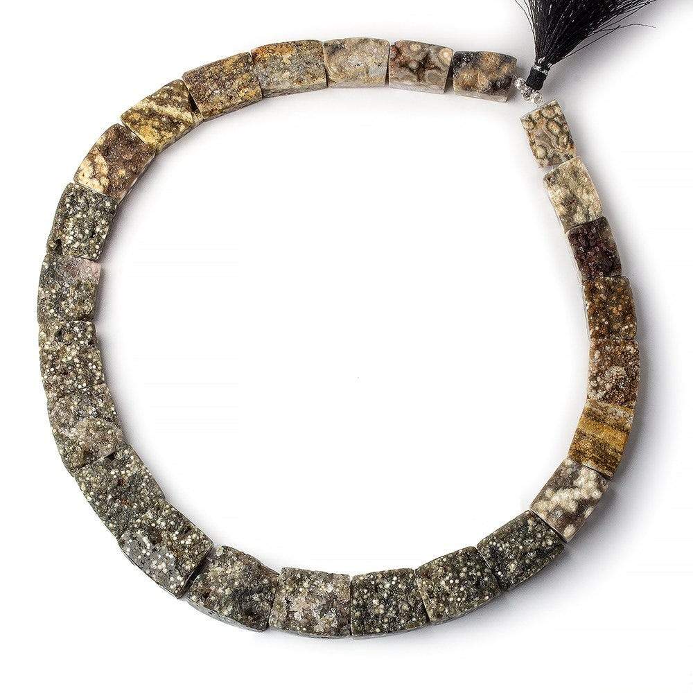 14x19-21x24mm Natural Crystal & Polished Ocean Jasper fancy shape Collar 25 beads AA (ONLINE ORDER ONLY)