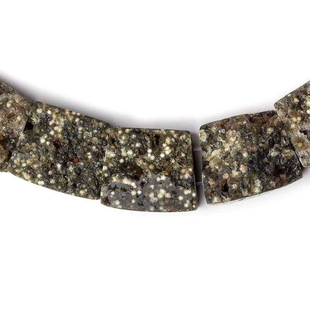 14x19-21x24mm Natural Crystal & Polished Ocean Jasper fancy shape Collar 25 beads AA (ONLINE ORDER ONLY)