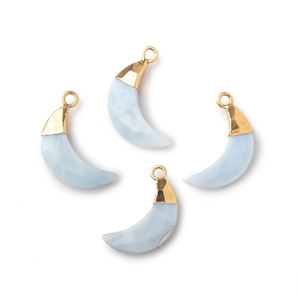 14x4mm Gold Leafed Owyhee Opal Faceted Crescent Moon Focal Pendant 1 piece (ONLINE ORDER ONLY)