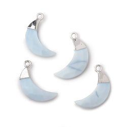14x4mm Silver Leafed Owyhee Opal Faceted Crescent Moon Focal Pendant 1 piece (ONLINE ORDER ONLY)