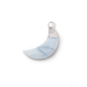 14x4mm Silver Leafed Owyhee Opal Faceted Crescent Moon Focal Pendant 1 piece (ONLINE ORDER ONLY)