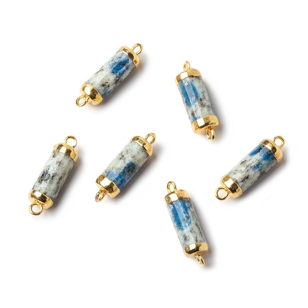 14x5mm Gold leafed K2 Azurite Granite "K2 Jasper" Barrel Tube Connector 1 piece (ONLINE ORDER ONLY)