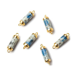 14x5mm Gold leafed K2 Azurite Granite "K2 Jasper" Barrel Tube Connector 1 piece (ONLINE ORDER ONLY)