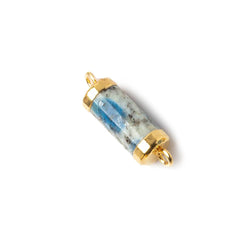 14x5mm Gold leafed K2 Azurite Granite "K2 Jasper" Barrel Tube Connector 1 piece (ONLINE ORDER ONLY)