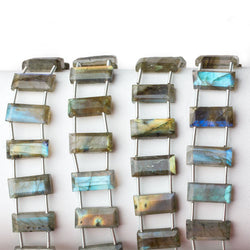 14x6mm Labradorite bevel faceted double drilled Rectangle beads 7 inch 16 pieces AA (ONLINE ORDER ONLY)