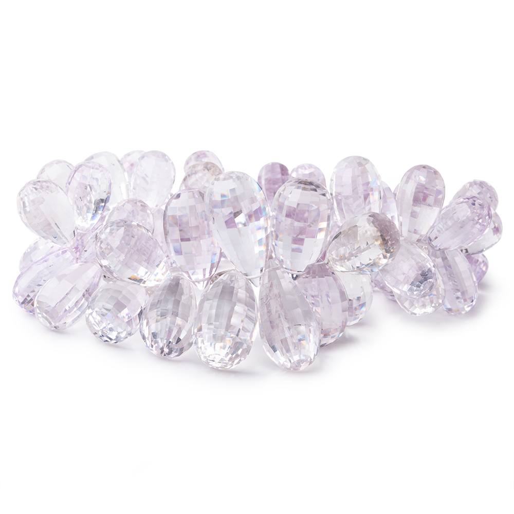 14x8-21x11mm Pink Amethyst Checkerboard Faceted Tear Drops 8 inch 62 Beads (ONLINE ORDER ONLY)