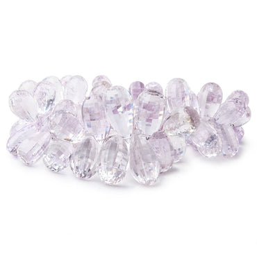 14x8-21x11mm Pink Amethyst Checkerboard Faceted Tear Drops 8 inch 62 Beads (ONLINE ORDER ONLY)
