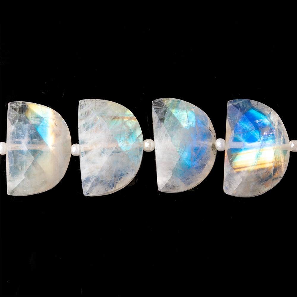 14x9-16x9mm Rainbow Moonstone faceted Half Moon beads 15.5 inch 36 pieces AA (ONLINE ORDER ONLY)
