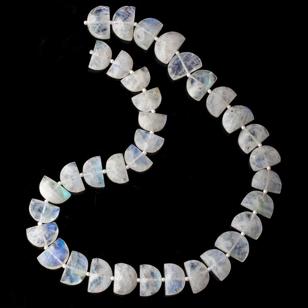 14x9-16x9mm Rainbow Moonstone faceted Half Moon beads 15.5 inch 36 pieces AA (ONLINE ORDER ONLY)
